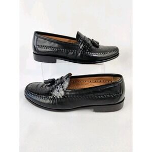 Florsheim Pisa Black Croc Leather Moc Toe Loafer Tassel Shoes Men's 12 EEE Wide